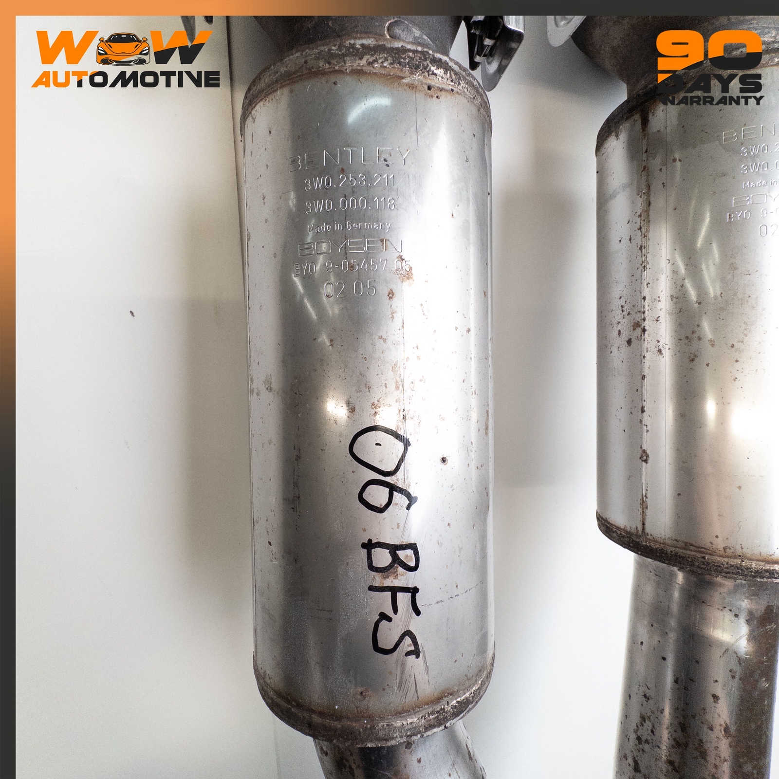 06-13 BENTLEY CONTINENTAL FLYING SPUR LEFT RIGHT EXHAUST PIPE CATALYST OEM