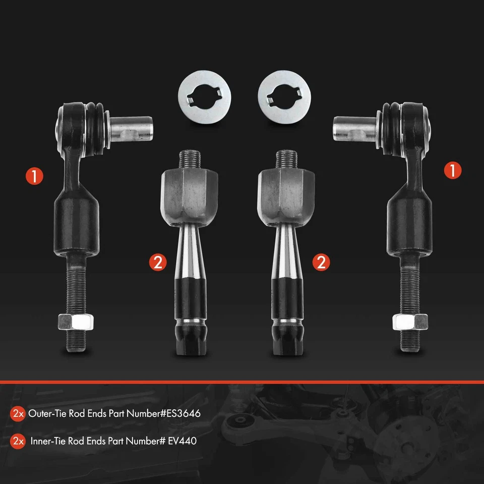 4x Extremo de barra de amarre para Volkswagen Passat 1998-2005 Audi A4 A6 A8 S8 interior y exterior Foto 2 de 4