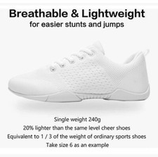 HWJHMX White Cheer Shoes Girls Womens Cheerleading Shoes 31EU 13 Little Kid
