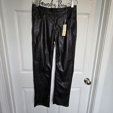 Black Faux Leather Pants Women's Medium