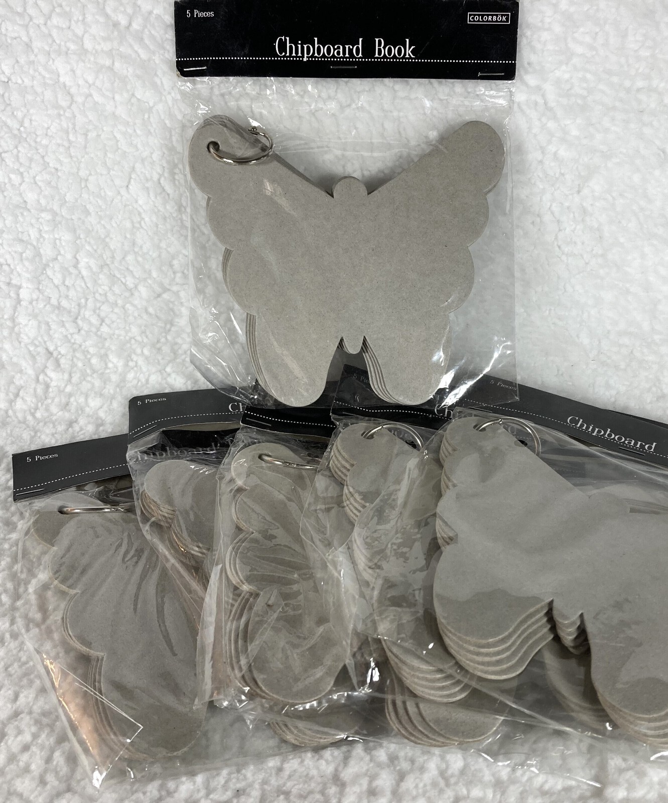 Lot of 6 BUTTERFLY Shaped Chipboard Albums Book Craft Scrapbooking 5 pg Set Ring