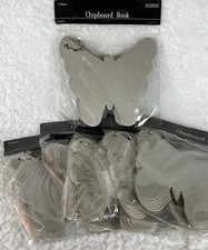 Lot of 6 BUTTERFLY Shaped Chipboard Albums Book Craft Scrapbooking 5 pg Set Ring