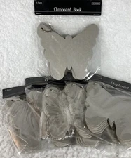 Lot of 6 BUTTERFLY Shaped Chipboard Albums Book Craft Scrapbooking 5 pg Set Ring