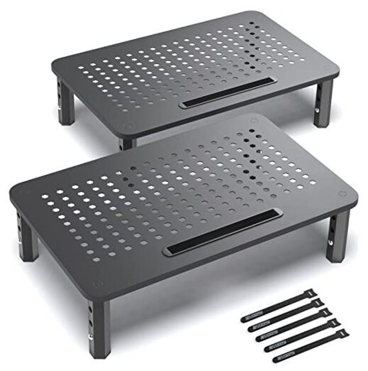 2 Pack Anti-Skid HD Back Saver Monitor Riser for Desk Ergonomics