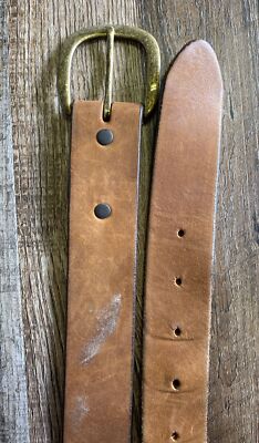 Justin Top Grain Cowhide Brown Leather belt Justin Top Grain Cowhide Brown Leather Belt Silver Hardware  main image 4