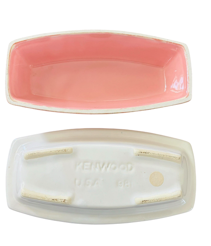 SHAWNEE KENWOOD MCM ROSA-BLANCO PLATO CONDIMENTO CUBIERTO DIVIDIDO, ETIQUETA, 981 EE. UU. - Imagen 4 de 5