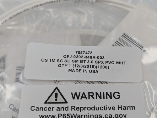 New Lot Of 8, SC/SC 1 Meter Simplex Single-Mode Fiber Optic Patch Cable - Picture 2 of 4