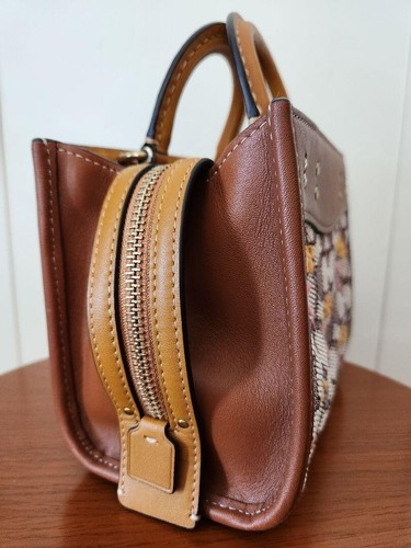 COACH Rogue 25 Signature Floral Embroidery Canvas Leather Mini Satchel Used - Bild 5 von 7
