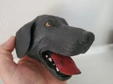 STRETCHY DOG Schylling Rubber Black Lab High Quality Hand Puppet Exc Cond