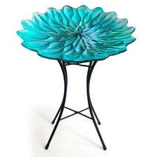 HONGLAND Bird Bath for Outside-Bird Baths for Outdoors-Glass Large Birdbaths ...