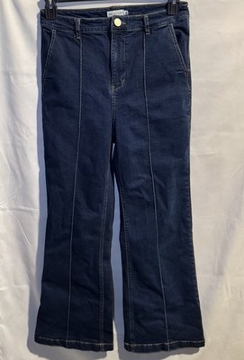 Avec Les Filles Women s Wide Leg Denim Front Seam Trendy Size 30