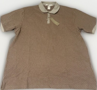 PERRY ELLIS NWT $65 Ret Vertical Striped Polo Shirt XL New Mens Bamboo