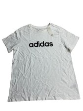 Image of adidas Training S/S Cotton T-Shirt Women's Plus Size 1X White Big Logo Tee NWT