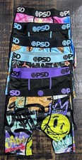 PSD Boys Youth Small Tropical Tie-Dye Pizza Skull Black Boxer Brief 6 Pair NWOT