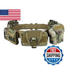 Crogagear Tactical Battle Belt Quick Release Accessory Pouches - 7 In 1 Duty