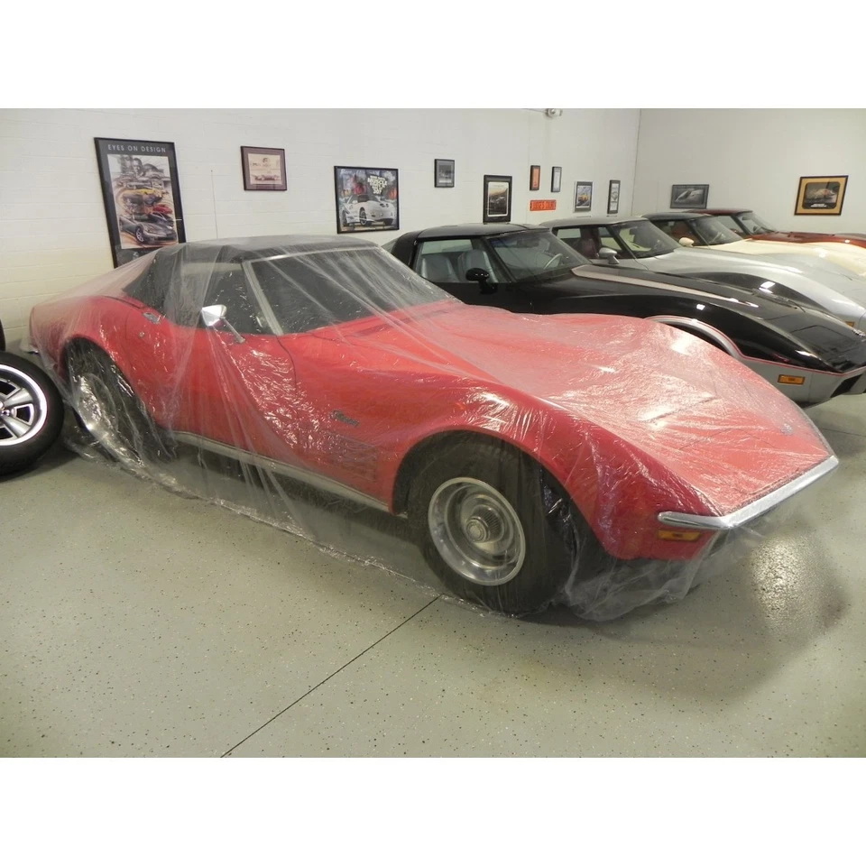 PACK de 5 cubiertas desechables universales temporales de plástico transparente para automóvil lluvia polvo garaje Foto 2 de 4