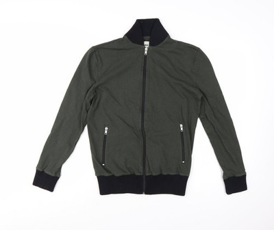 Grünes Sweatshirt mit durchgehendem Reißverschluss für Herren UK Größe XS ASOS