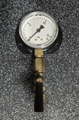 2x Manometer 0-6 & 0-16 Bar senkrecht Ø 100 mm Messing Robust Klasse 1,0 Top 