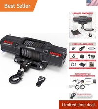 6000 Lbs Waterproof Utv Winch With Synthetic Rope Wireless Remote Control