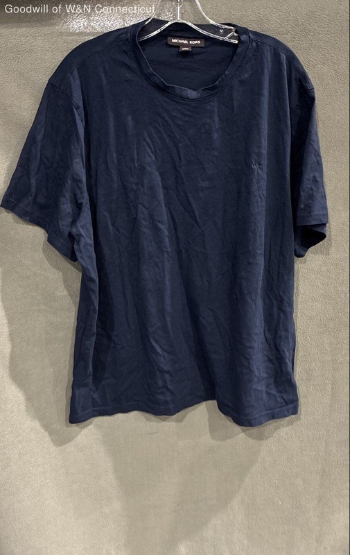 Michael Kors Men's Navy Blue Embroidered Logo Crew Neck T-Shirt Size XXL