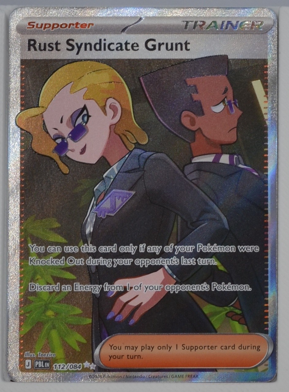 Rust Syndicate Grunt 112/084 Pitch Black Holo Pokemon TCG