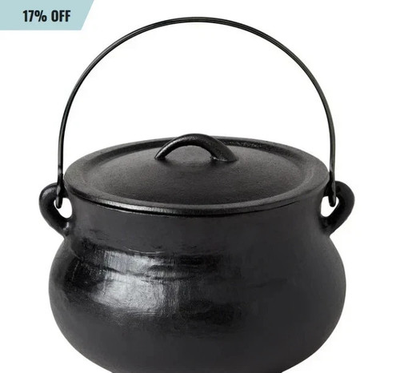#ad ✅ 4 Quart Cast Iron Cauldron Pot w Handle Pre Seasoned Black Cooking Cauldron ✅ $32.99