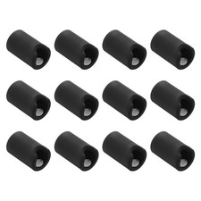 12 Pcs Silicone Cabinet Handle Corner Guards, Round Handle Protector, Black