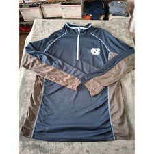 Profile Varsity UNC Tar Heels Mens XLT Quarter Zip Pullover Navy Blue Brown