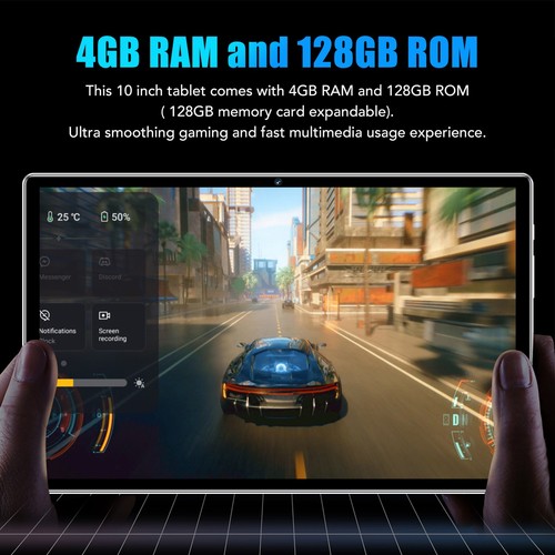 10in Tablet Blue IPS Display 4GB RAM 128GB ROM Octa Core CPU 6000mAh 5G WiFi DB - Afbeelding 12 van 18