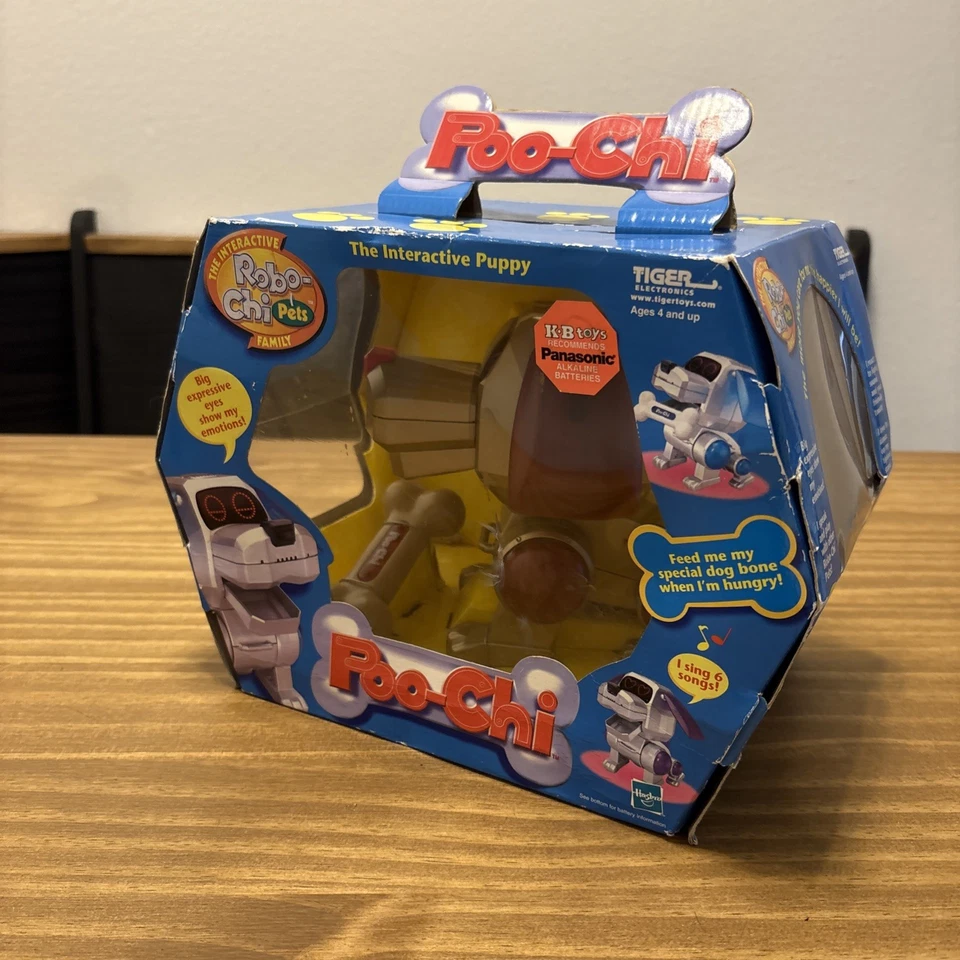 De colección 2000 Tiger Poo-Chi Interactivo Robo-Chi Cachorro Perro Robot Dorado Nuevo *Leer* Foto 4 de 4