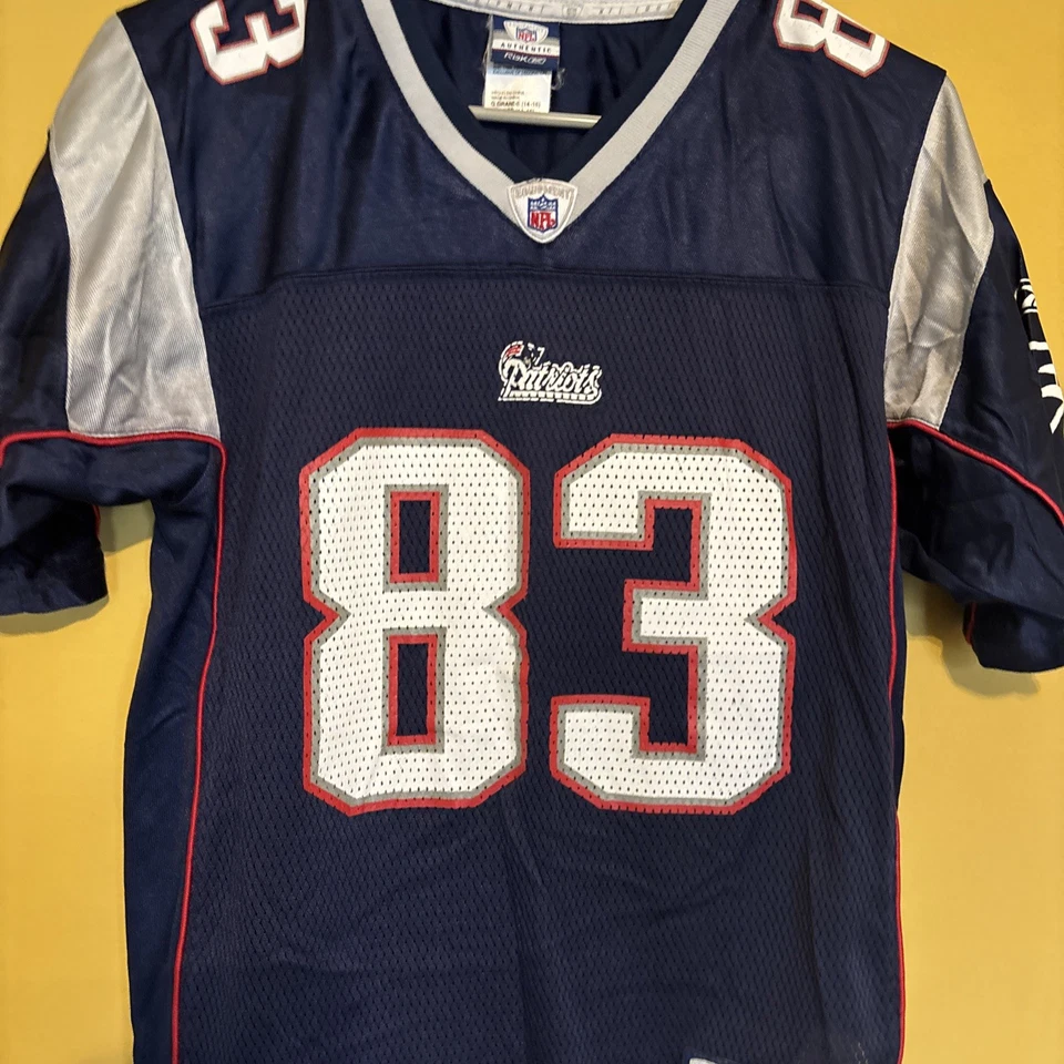 Camiseta Wes Welker New England Patriots niños talla L (14-16) azul Reebok 83 Foto 2 de 4