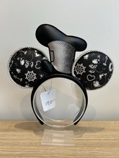 Diadema Loungefly Disney Steamboat Willie Appliqué Sombrero Cuerda Orejas Tubería Nueva con Etiquetas