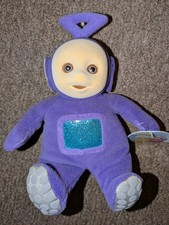 Vintage 1998 Eden Teletubbies TINKY WINKY 8 Plush Doll w/Tag, Flocked Face NWT