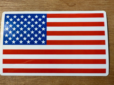 (BUY 2, GET 1 FREE) STICKER American Flag red white blue stars vinyl laminated