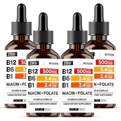 5-in-1 Vitamin B Complex Drops with B1 B3 B6 Folate and B12