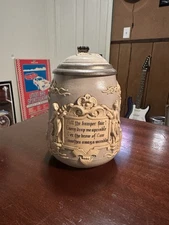 Mettlach #1370 Beer Stein 0.5L 5” Tall Circa 1905 Made In Germany