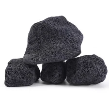 4 PCS 2-6'' Large Natural Black Lava Rock for Aquarium Volcanic Rock for Fish...