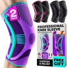 DR. BRACE ELITE Knee Brace w/ Stabilizer 2-Pack for Men, Women, Sports, Work