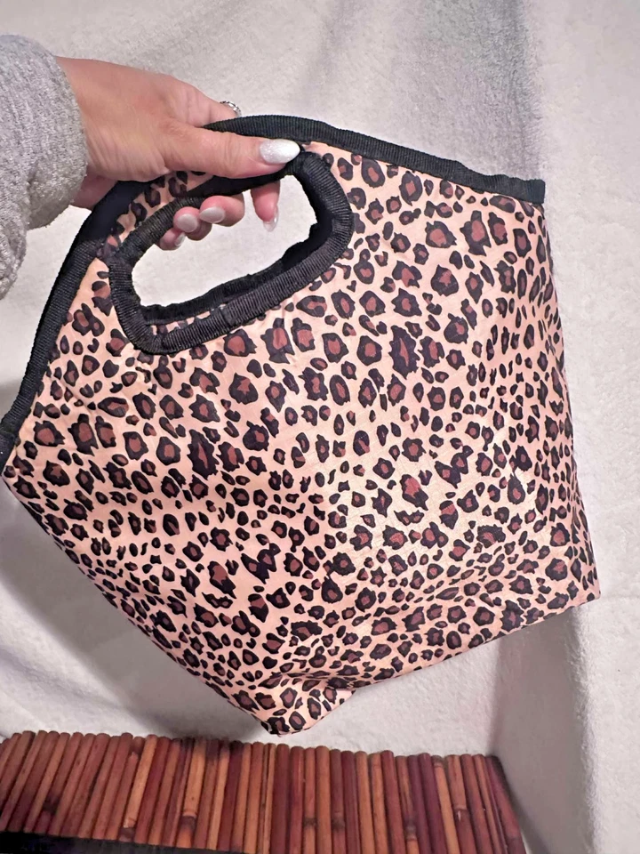 Animal Print Tote Bag | Stylish Leopard/Cheetah Pattern Large Canvas Handbag - Image 2 of 4