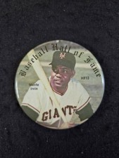 3 inch Baseball button  HF 13 Monte Irvin   ( G -VG )