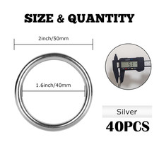 Craft Metal Rings 2In/50Mm Metal O Ring Multi-Purpose Welded 304 Stainless Steel