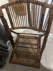 VTG Folding Chair Brown Bamboo Tortoise Rattan Boho Tiki Vintage Coastal — photo 5