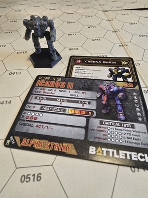 BattleTech Icarus II Miniatur + Karte Classic & Alpha Strike #2