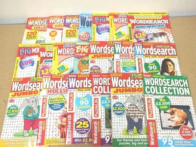 BROMLEIGH HOUSE 2000 Wordsearch Puzzles - 20 x WORDSEARCH Puzzle Books Mags MASSIVE Value Set