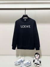 NWT Loewe Men's black sweatshirt embroidered Hoodie Cotton Coach