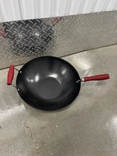 Tasty Carbon Steel Non-Stick Stir Fry Pan/Wok, 14 inch, Red