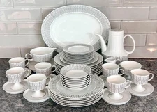 VTG Rosenthal Filigree Gray  by Tapio Wirkkala MCM Dinner Set 50 Pc Germany