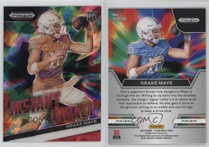 2024 Panini Prizm Draft Picks Instant Impact Red Ice Drake Maye #II-DM Rookie RC