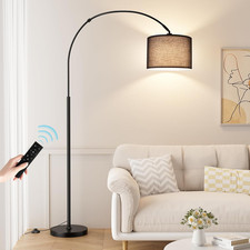 Dimmable Arc Floor Lamp with Remote, Color Temperatures and Brightness Adjustabl