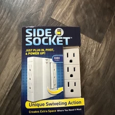 Side Socket 6 Outlet Swivel Power Strip Surge Protector Slim Space-Saver  SS2